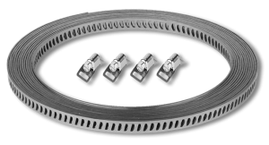 Крепежный ленточный хомут с зажимами